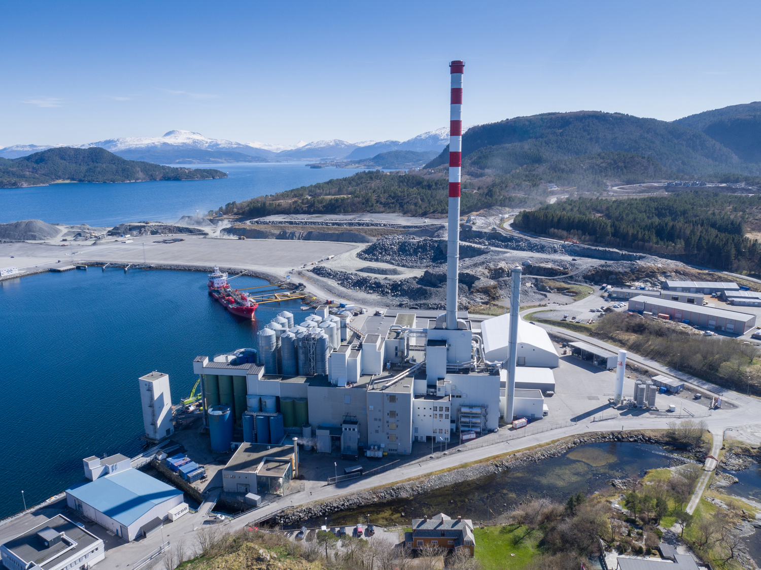 Skretting Averøy factory, aerial view